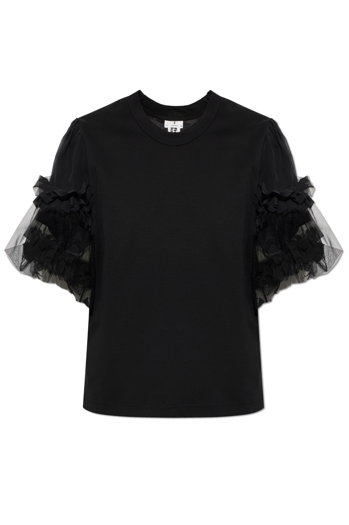 Black T-shirt with decorative ruffles Comme des Garçons Noir Kei